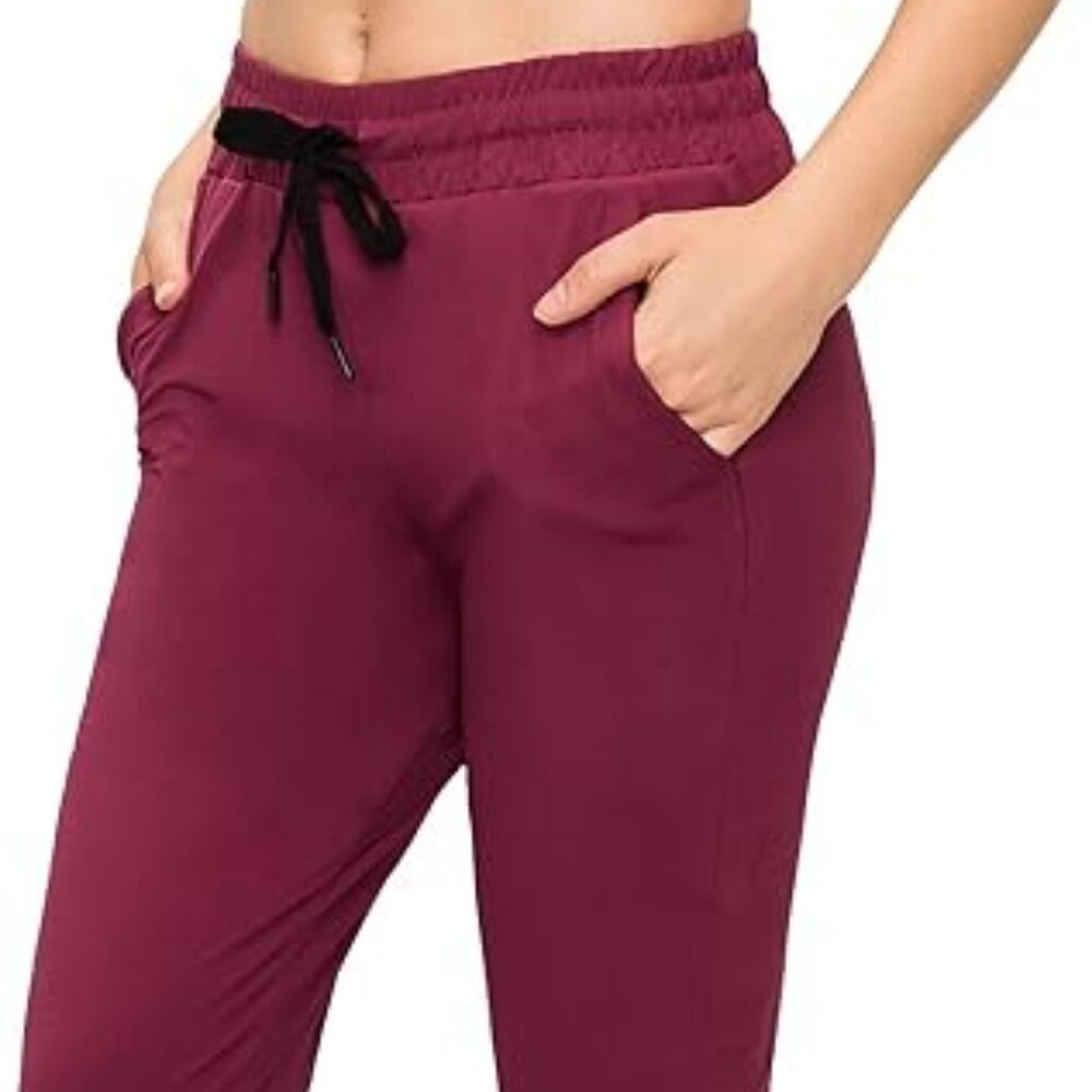 Crop Yoga Pants Womens Super Soft Women's Joggers Stretchy Casual Pants Burg Sm